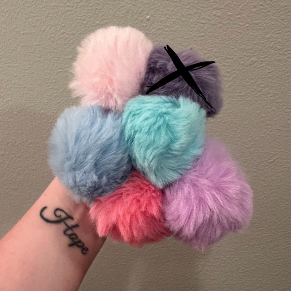 PICK ONE! Faux Fur Pom Pom Keychain GIVEY! Or $5